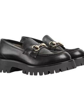 $1150 GUCCI Sylke Horsebit Platform Loafer Size 36.5